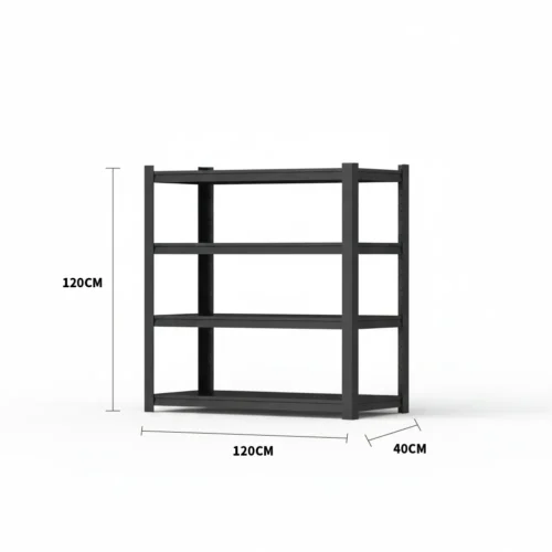 四層金屬置物架寬120深40高120 - 黑色
