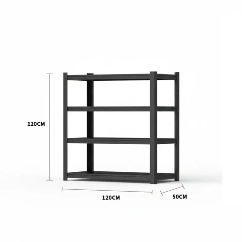 四層金屬置物架寬120深50高120 - 黑色